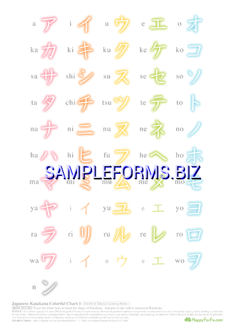 Katakana Chart 1