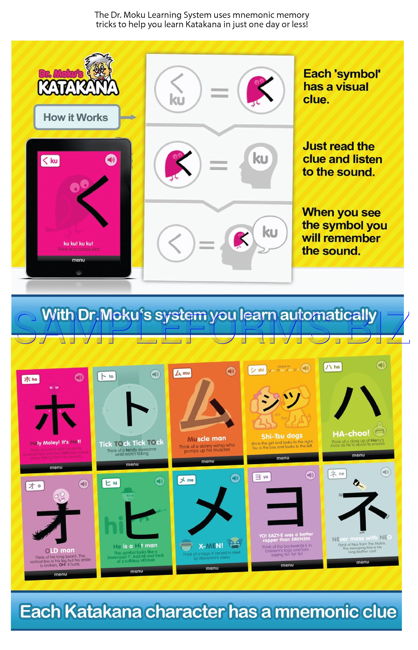 Preview free downloadable Katakana Chart 3 in PDF (page 3)
